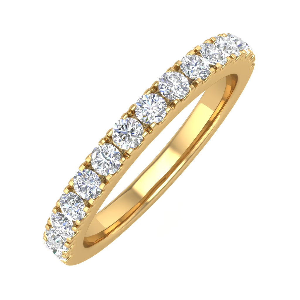 14K Yellow Gold Diamond Wedding Band Ring A755514