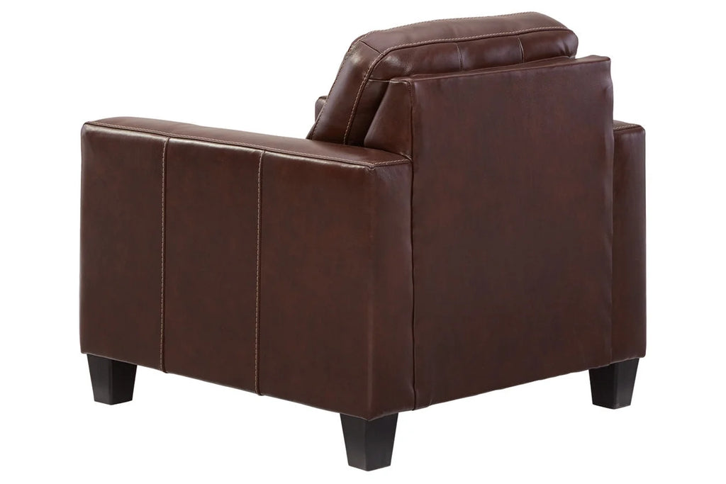 Walnut Leather Accent Chair T421