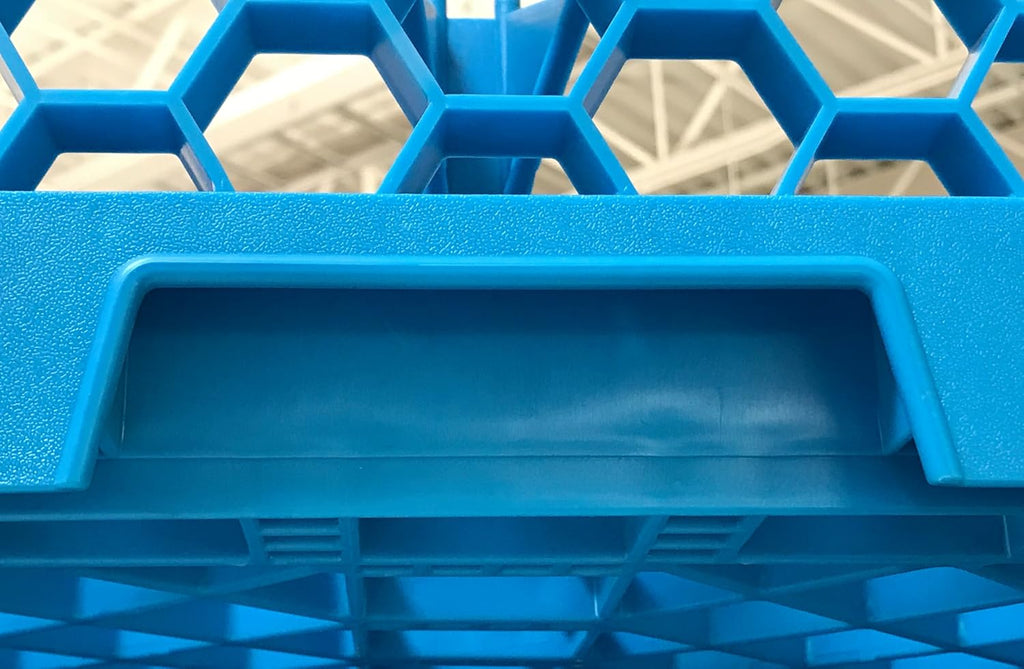 Blue Polypropylene 20-Compartment Glass Rack with 4 Extenders K75819