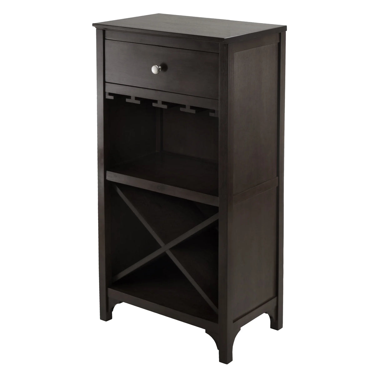3-Pc Modular Wine Display Cabinet Set, Espresso Finish C91352