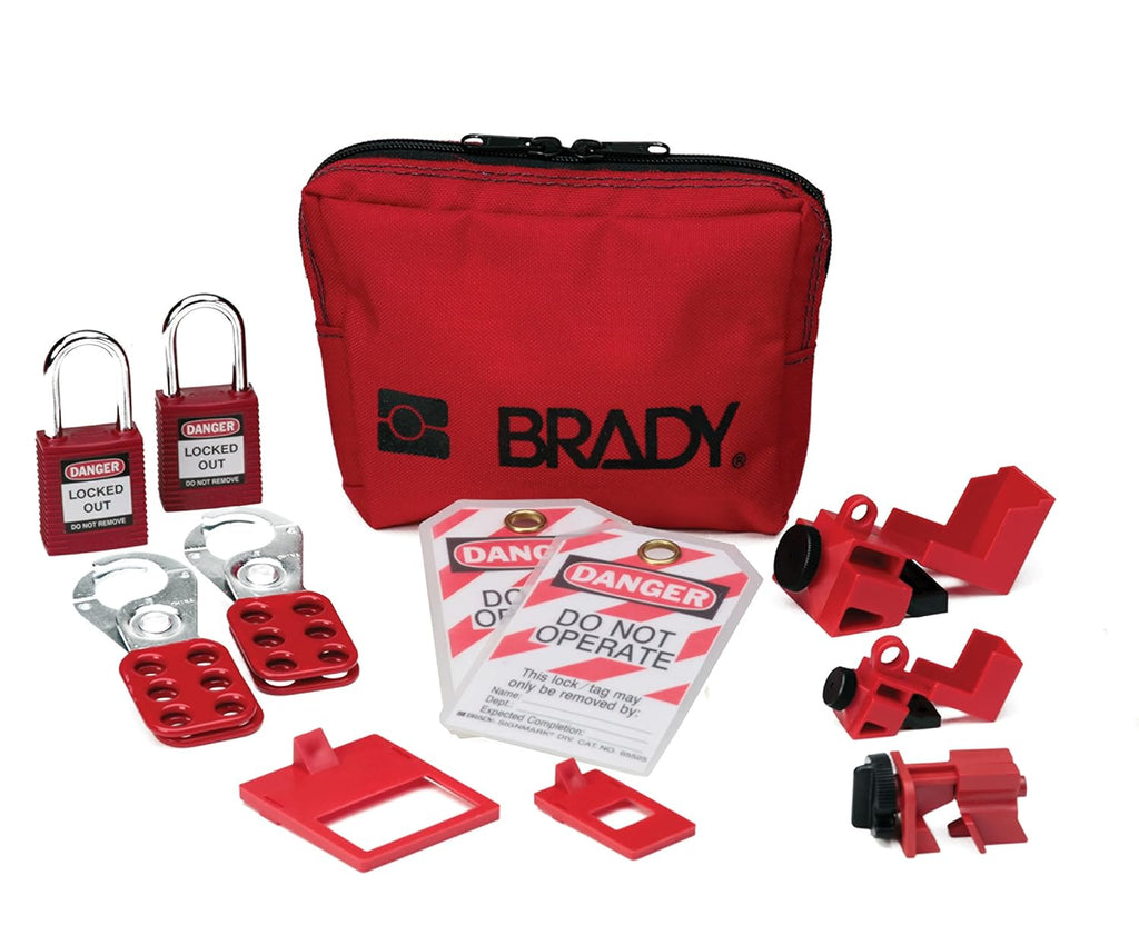 Red Breaker Lockout Pouch Kit with 2 Safety Padlocks B26897