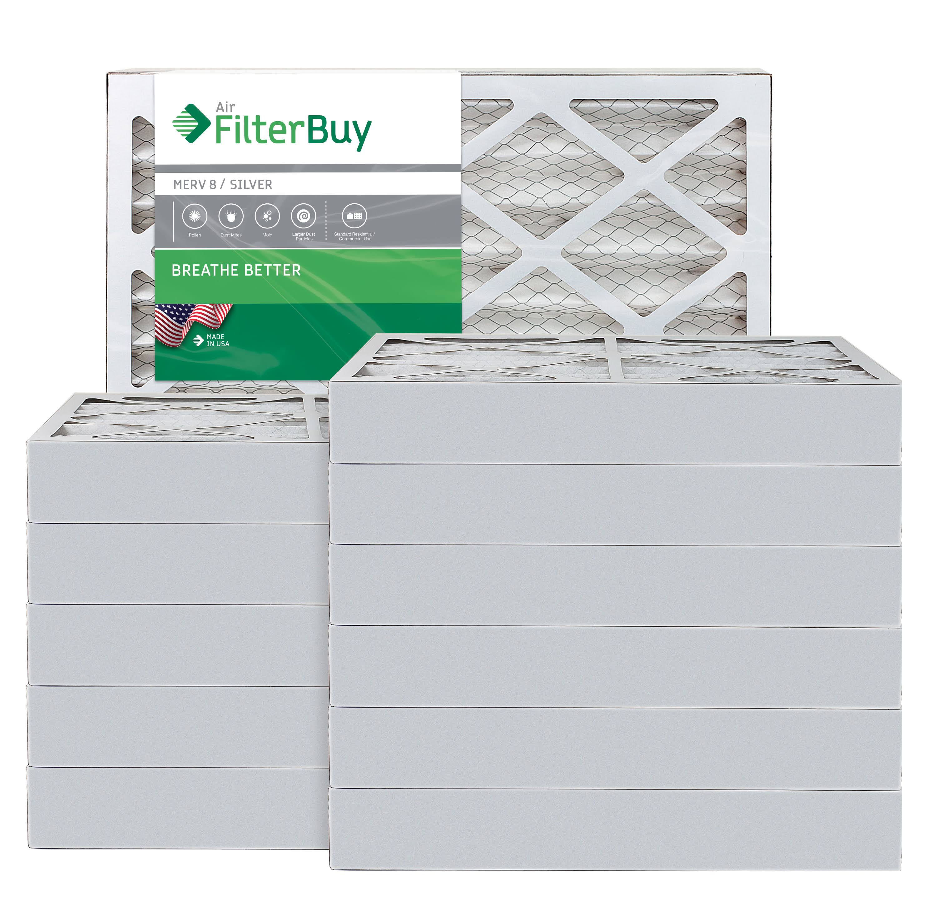 Silver MERV 8 14x20x4 Pleated AC Furnace Air Filter, Pack of 12 K36669