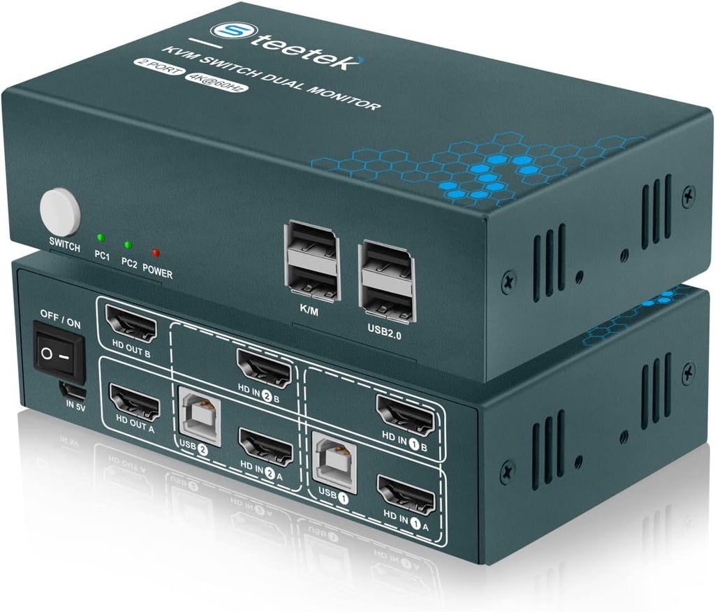 4 Port 4K@30Hz HDMI KVM Switch with 8 HDMI and 4 USB Cables V237