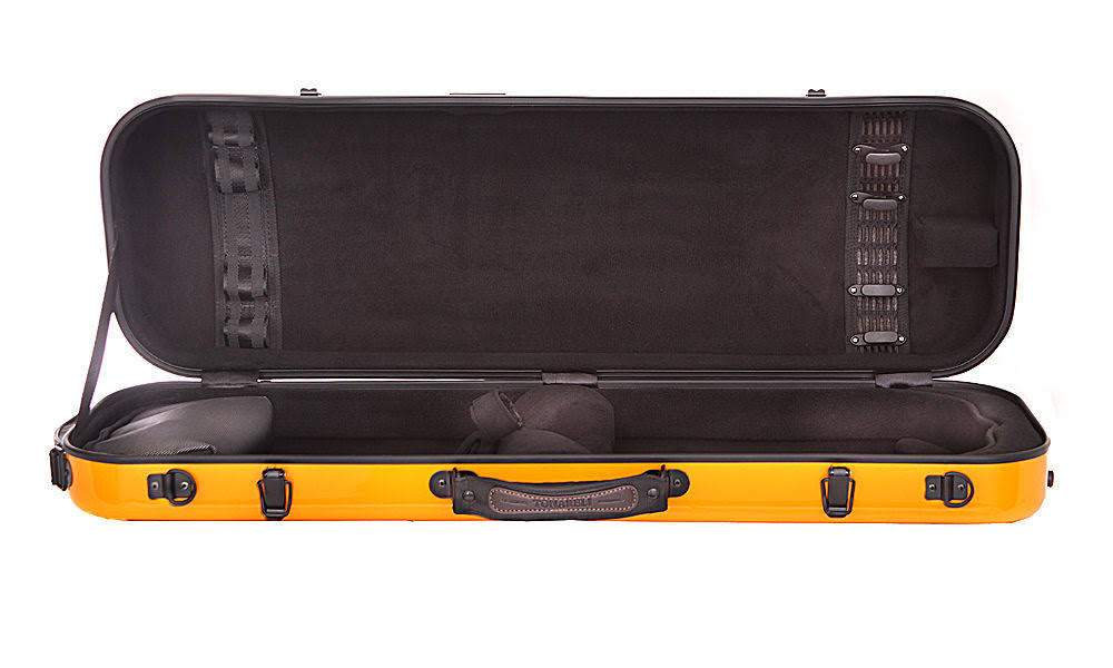 Oblong Fiberglass Violin Case Orange 4/4 K760