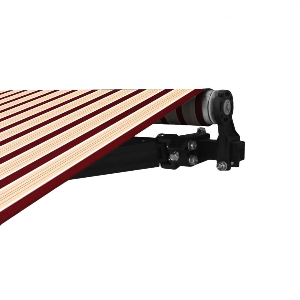 Black Frame Motorized Retractable Patio Canopy Awning 20x10 Multi Red G38316