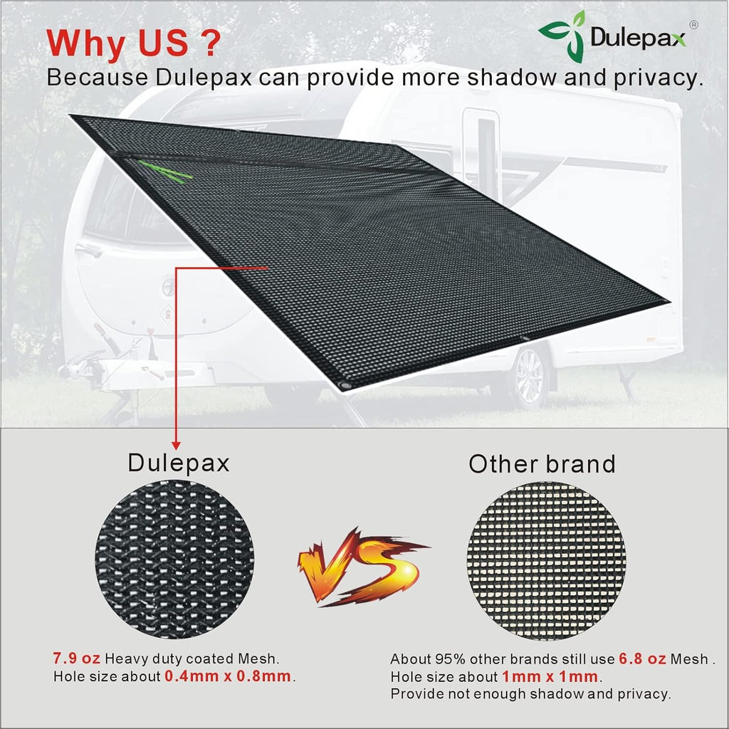 RV Awning Shade Screen with Zipper 8'X12'3'' Universal Sun Shade Screen with Complete Kits G28658