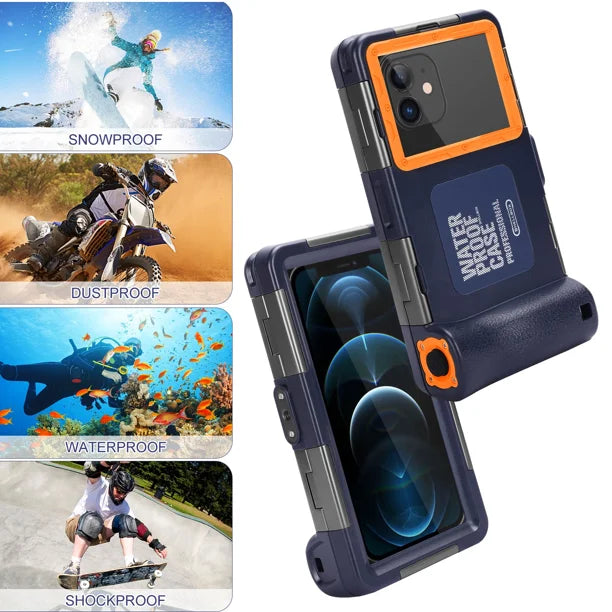 Waterproof Protective Case for Phones Up to 6.9 Inch with Lanyard X32278