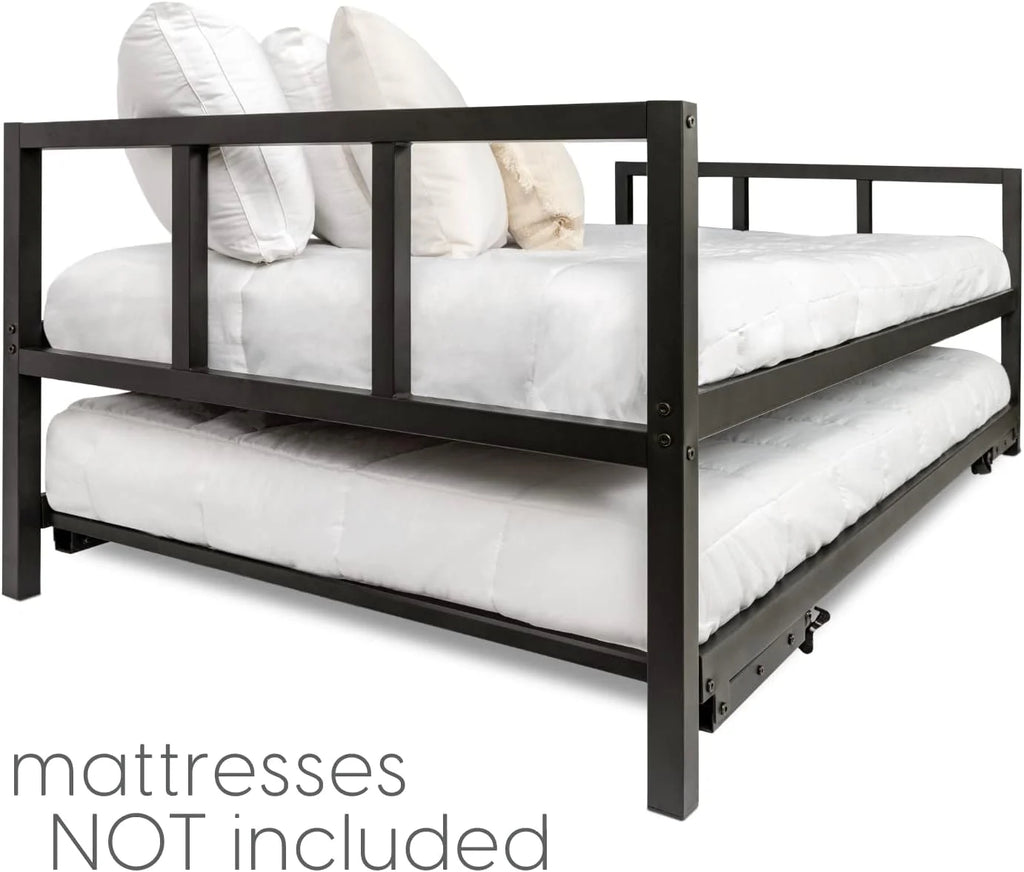 Black Metal Twin Daybed with Trundle D101905