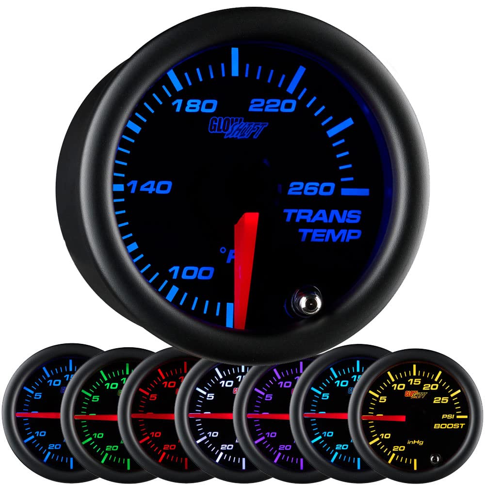Black 7 Color 260 F Transmission Temperature Gauge Kit 2-1/16 52mm Y559404