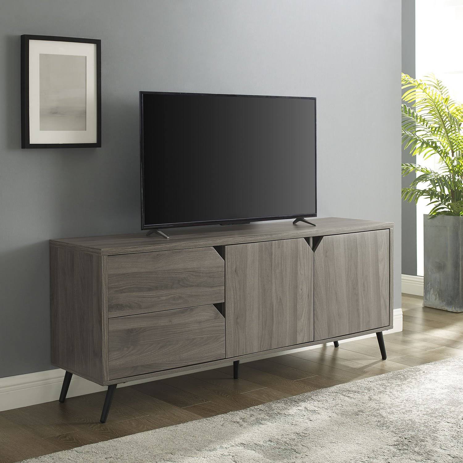 Mid-Century TV Console - Dark Walnut K569