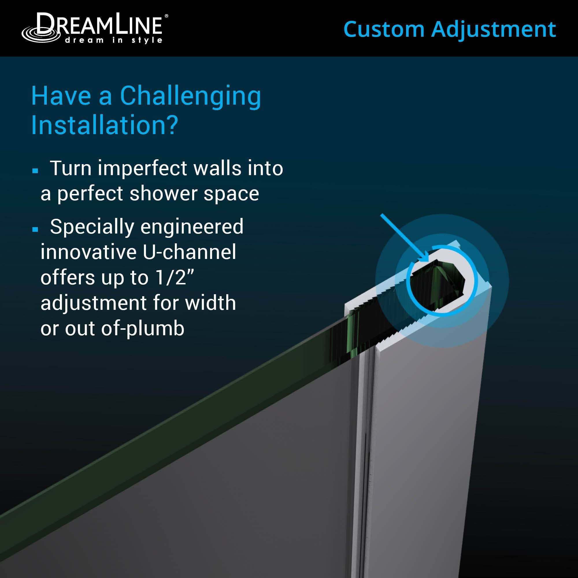 Satin Black Hinged Shower Door Q955