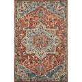 Hand-hooked Wool Star Area Rug Red/Multi 7'9" x 9'9" R831465