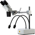 Professional Dissecting Binocular Stereo Microscope, WF10x WF20x Eyepieces, 10X 20X Magnification, 1X Objective, LED Lighting, Boom-Arm Stand K453948