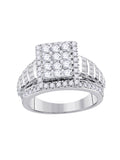 10kt White Gold Diamond Cluster Engagement Ring 2 Cttw G79293
