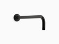 Matte Black Wall-Mount Rainhead Arm and Flange W187421