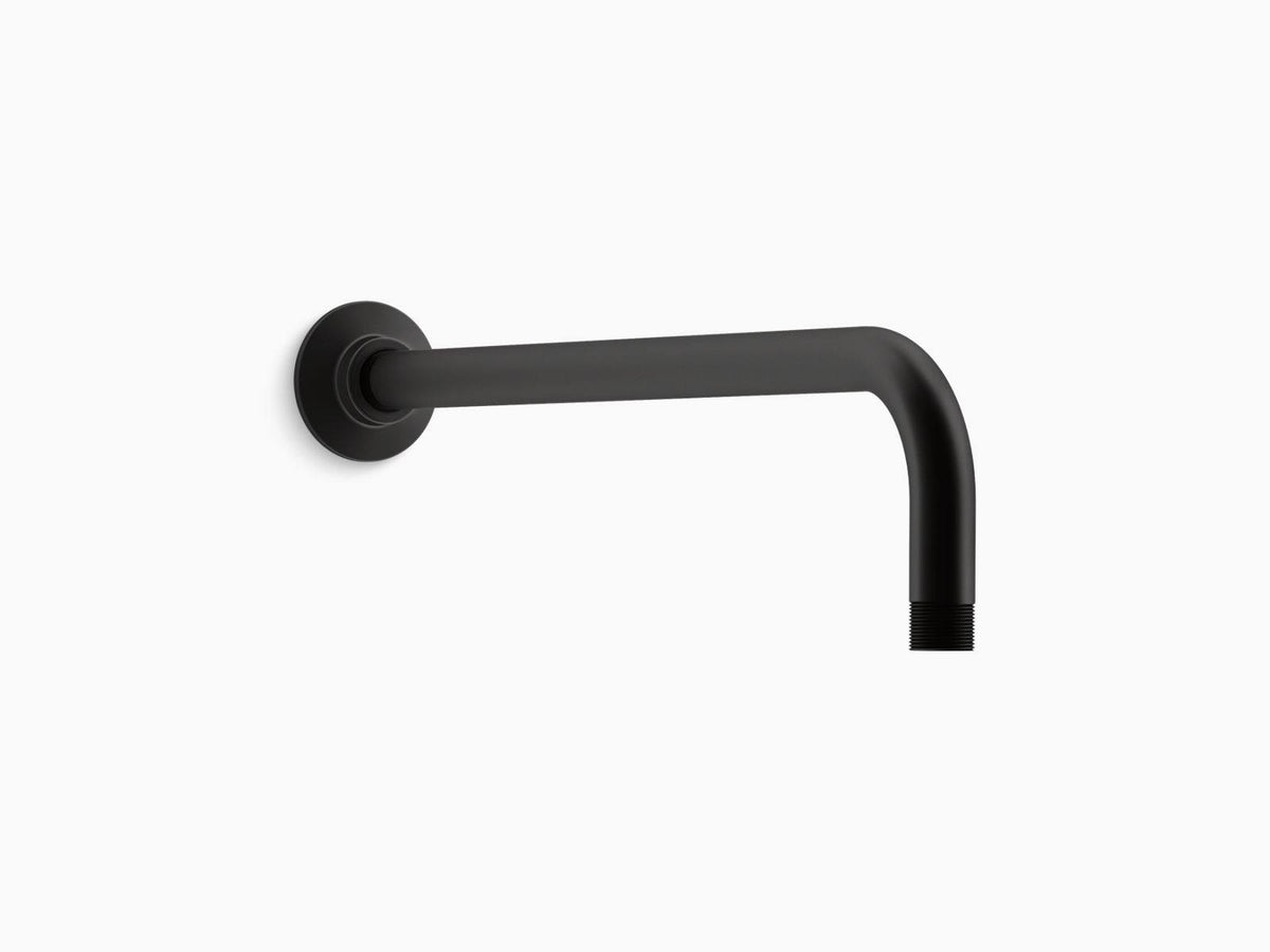Matte Black Wall-Mount Rainhead Arm and Flange W187421