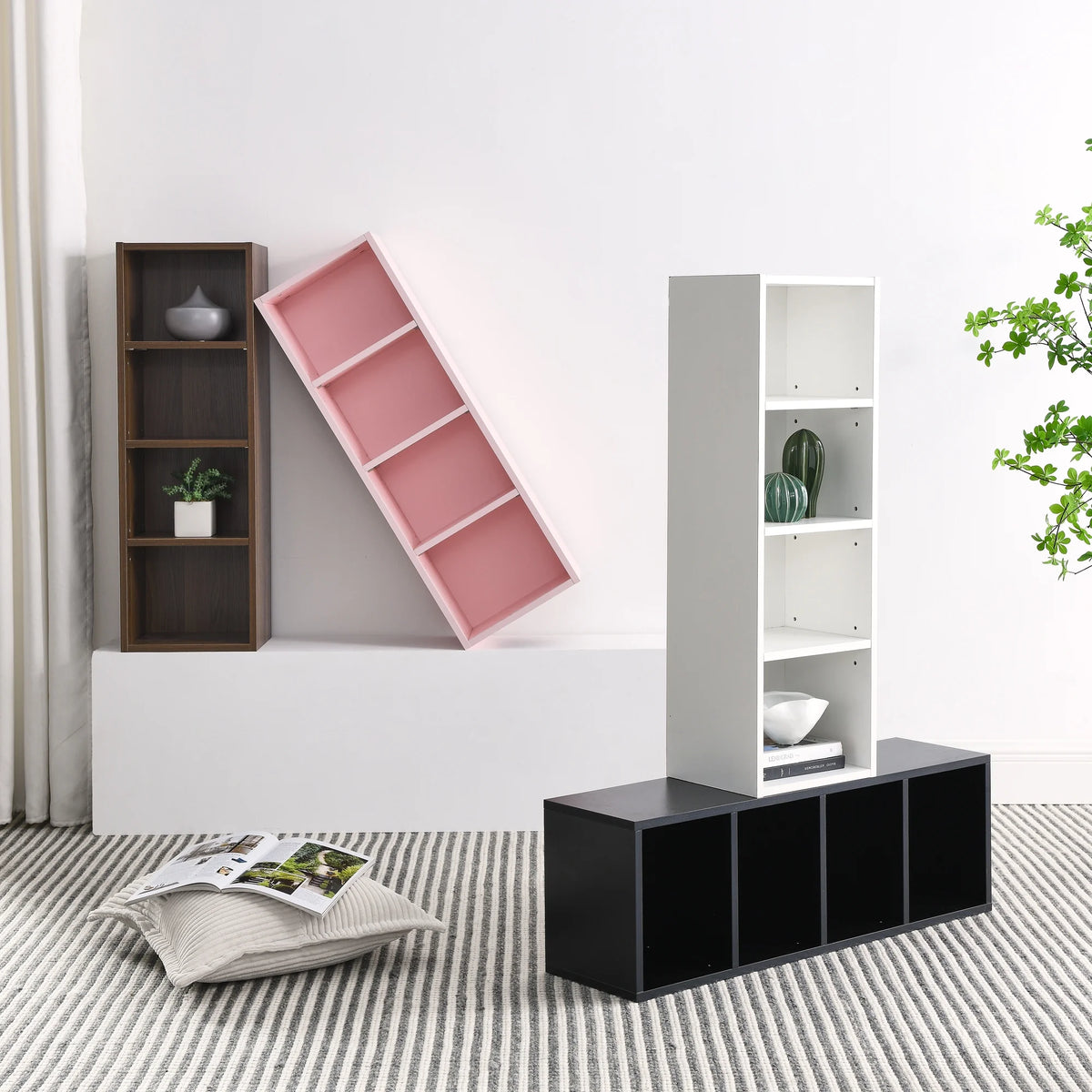 8-Tier Media Tower Rack with Adjustable Shelves J898052