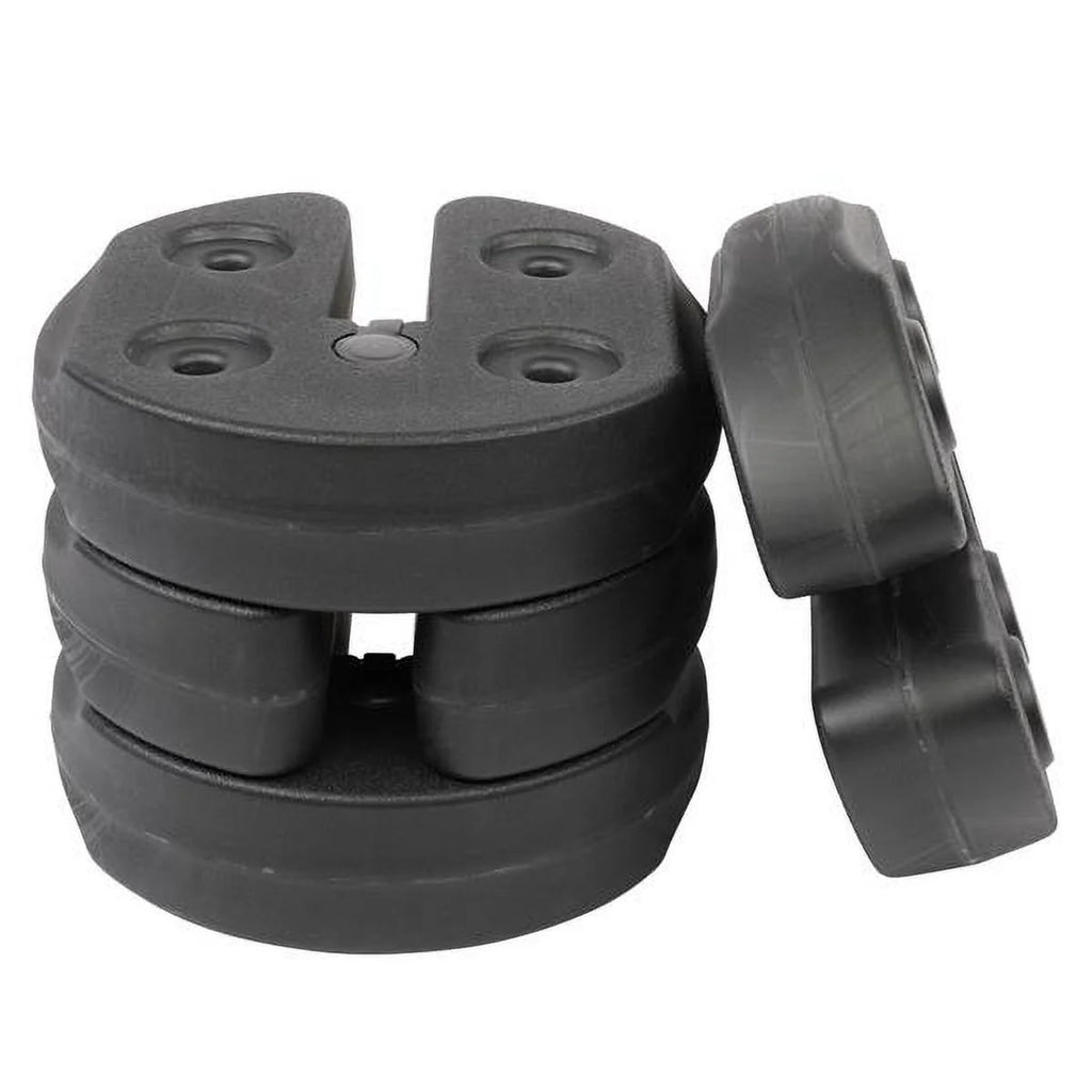 4pcs Tent Shade Canopy Water Fillable Weight Plates Black K4348