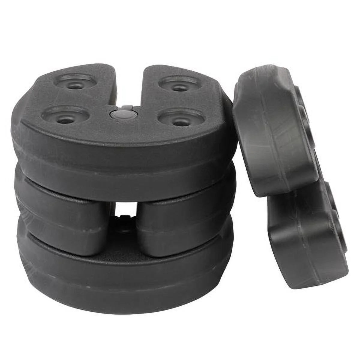 4pcs Tent Shade Canopy Water Fillable Weight Plates Black K4348