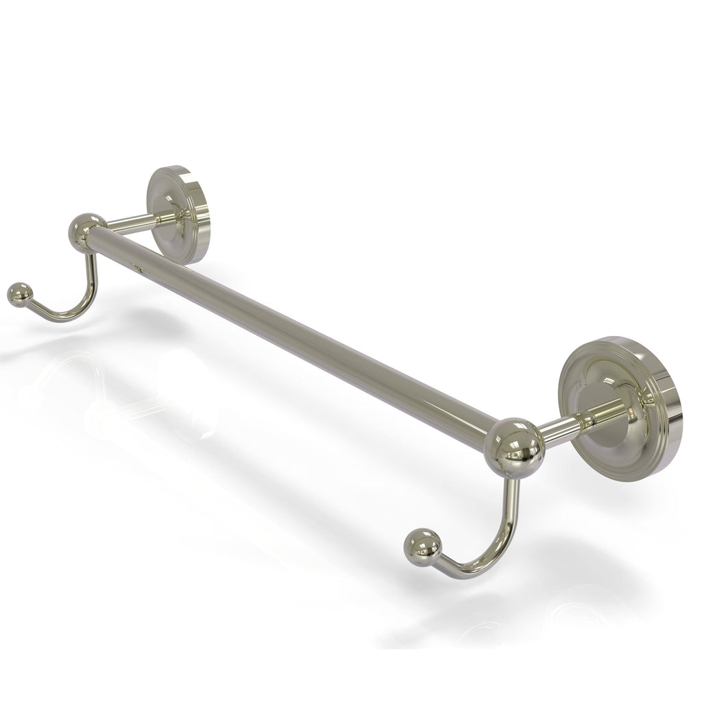 Matte Black 24 inch Towel Bar with Integrated Hooks V636