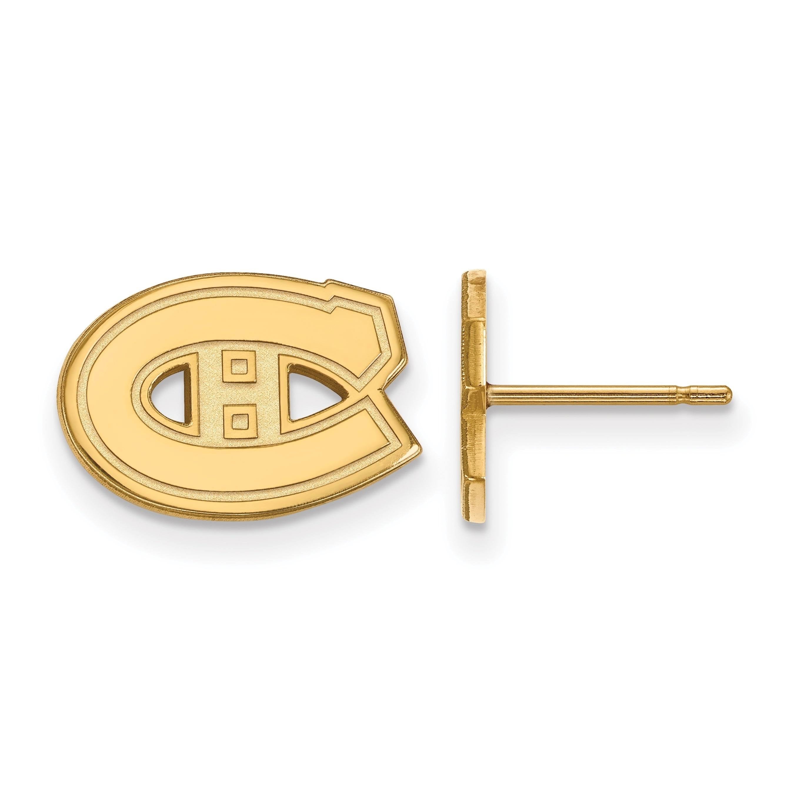 10k Yellow Gold NHL Montreal Canadiens Post Earrings N23469