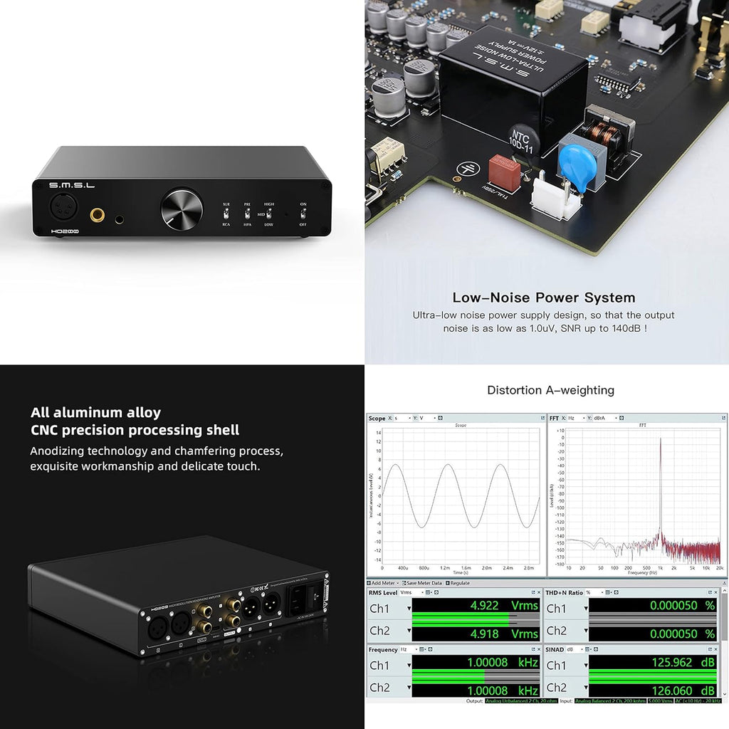 Hi-Res Balanced Headphone Amplifier with RCA/XLR Input 6.35mm 4.4mm XLR Balanced Output D6735