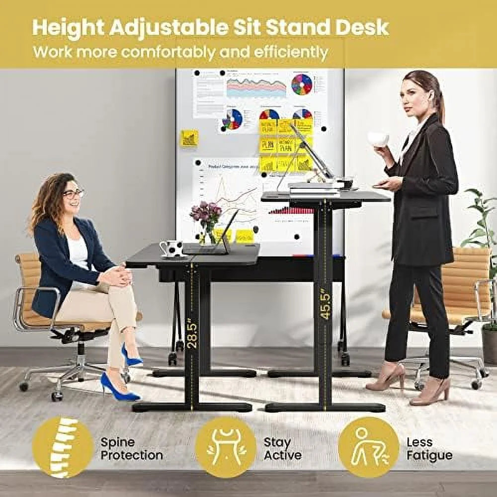 Height Adjustable Electric Standing Desk with Splice Board J588493