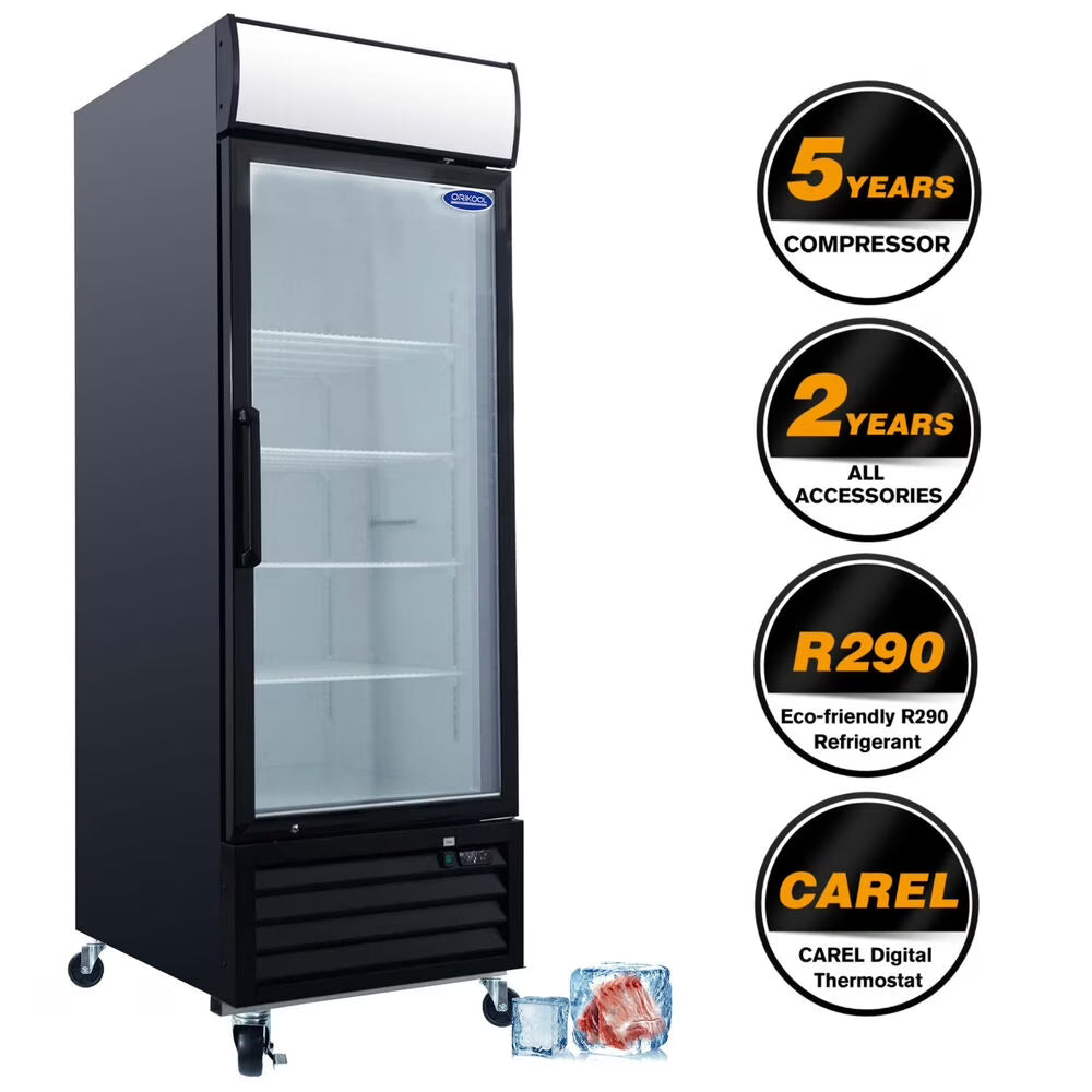 Commercial Reach-In Display Freezer Glass Door LED Top 19.3 Cu.ft E720