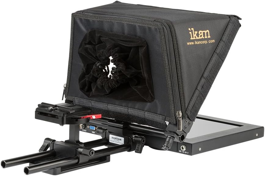 12-inch Portable Teleprompter Kit with Adjustable Glass Frame - Black P56036
