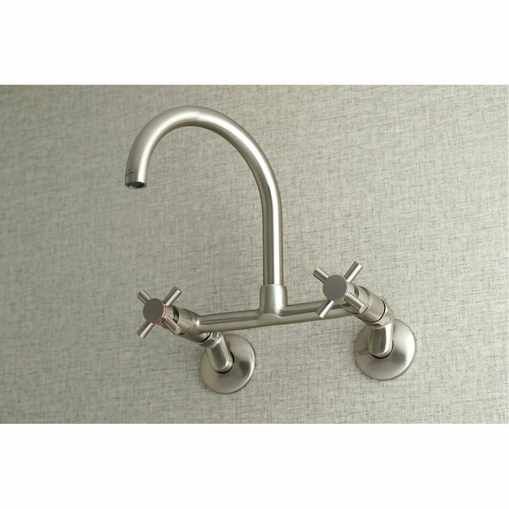 Brushed Nickel Adjustable Center Wall Mount Kitchen Faucet M79898