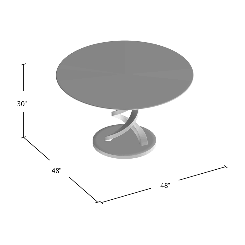 Round Clear Glass Top Dining Table in Silver Q281539