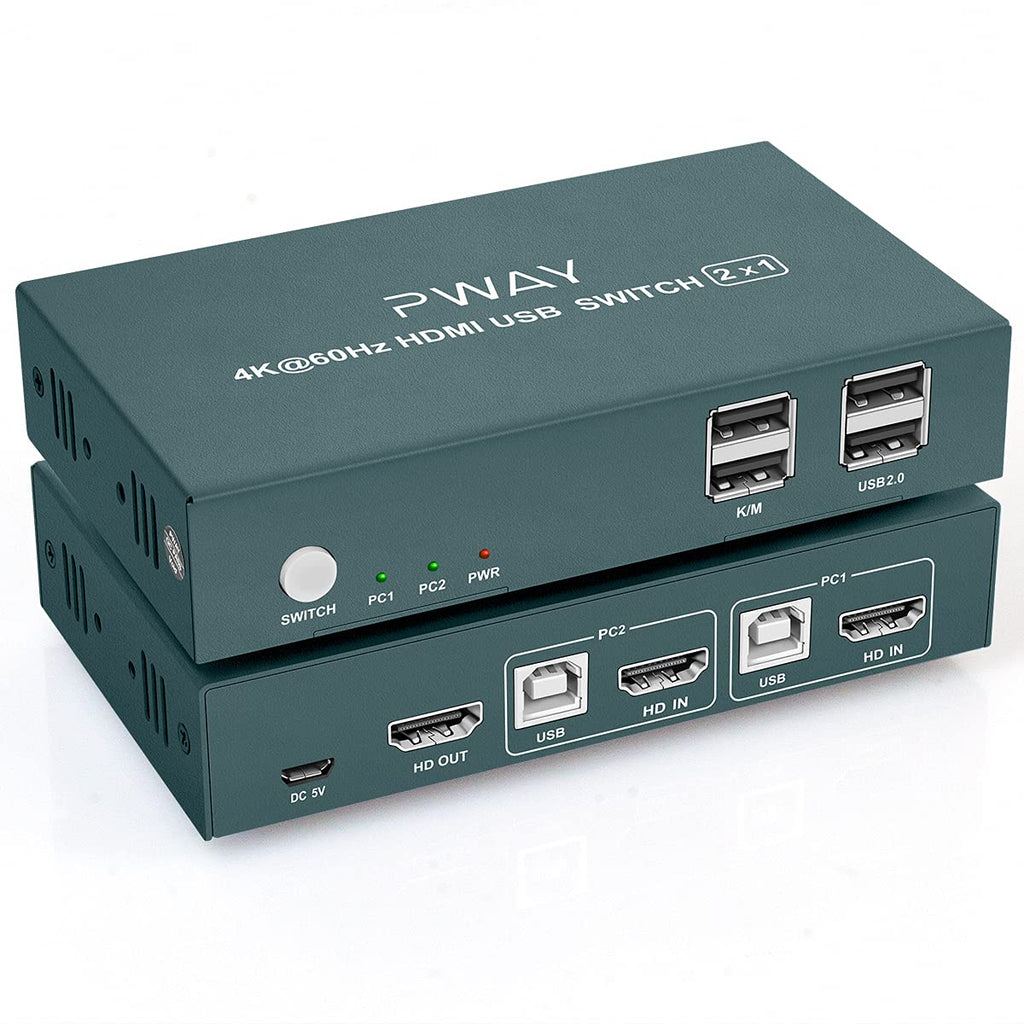 KVM Switch HDMI 2 Port, 4K@60Hz, 2 USB 2.0 Hub C762469