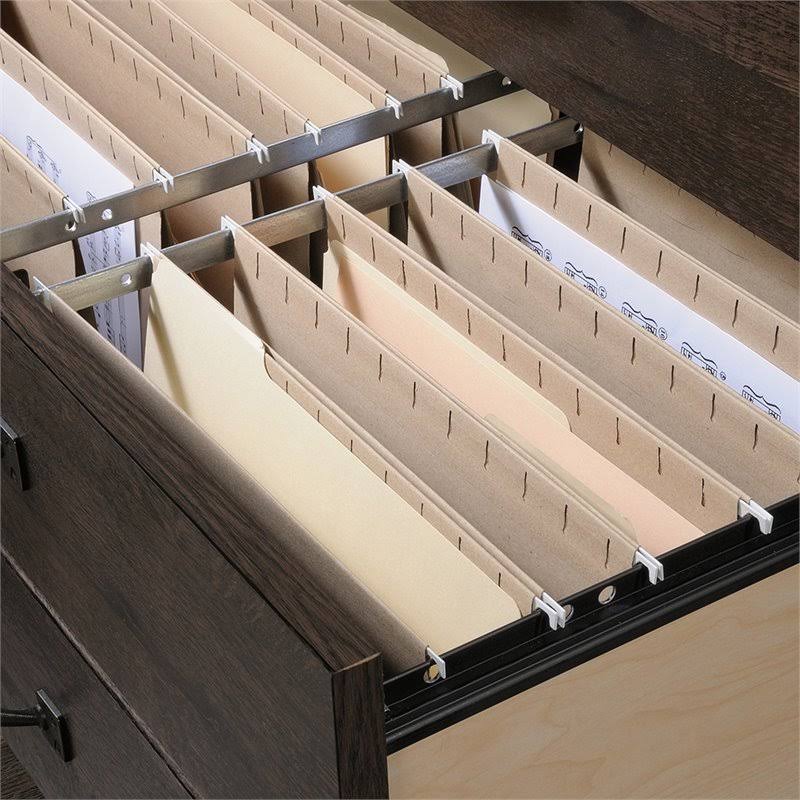 2 Piece Home Office Set with Computer Desk and File Cabinet in Coffee Oak Y7797