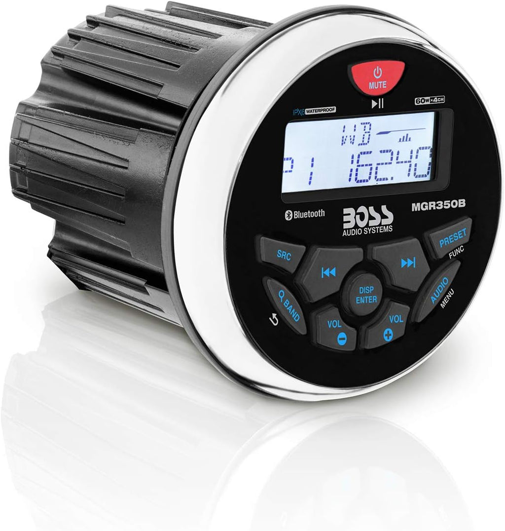 Marine Gauge Receiver and Speaker Package with 6.5 Inch Speakers C579