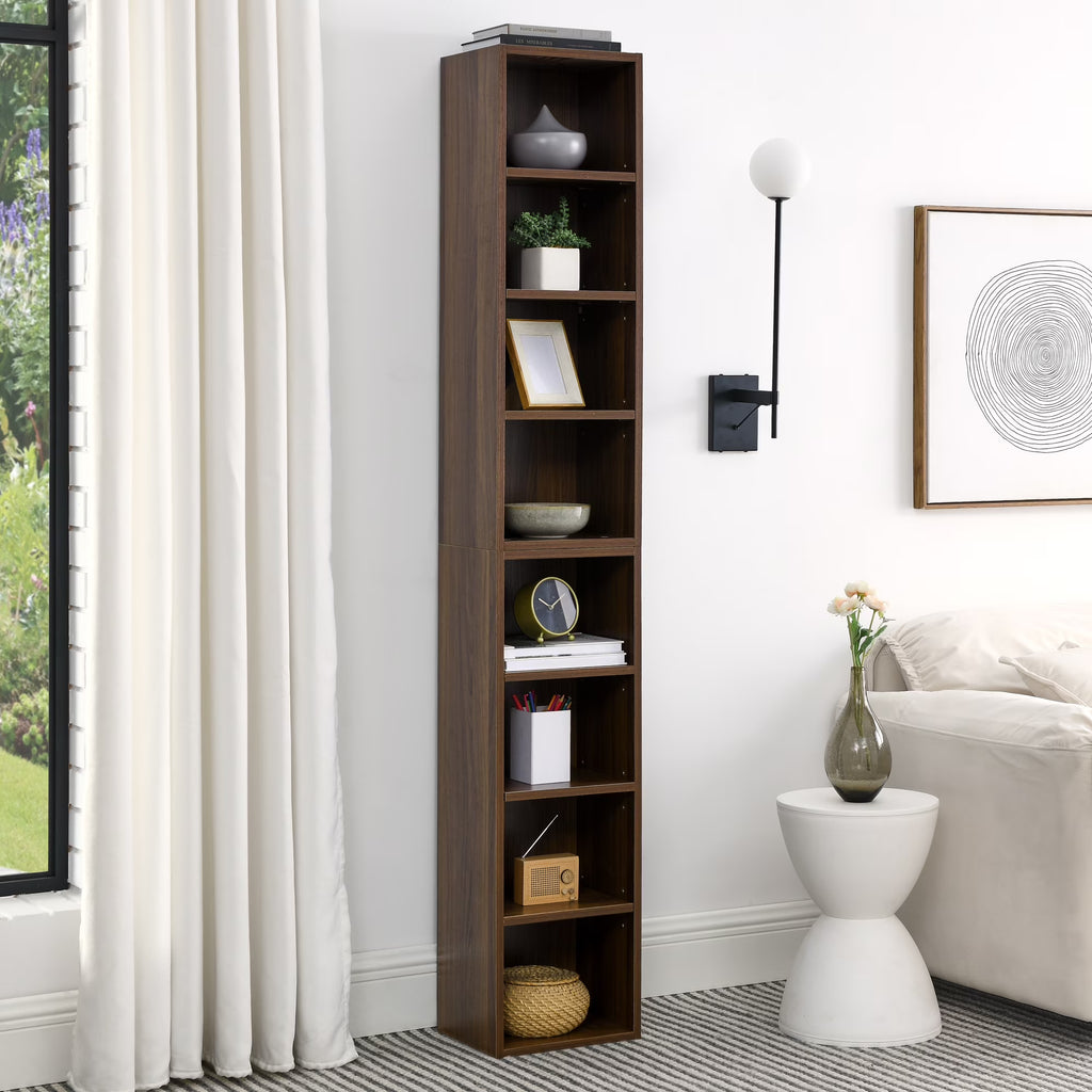 8-Tier Media Tower Rack with Adjustable Shelves J898052