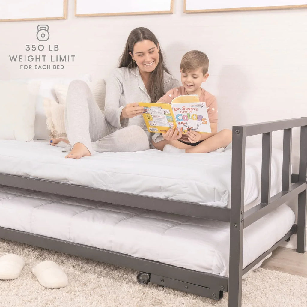 Black Metal Twin Daybed with Trundle D101905