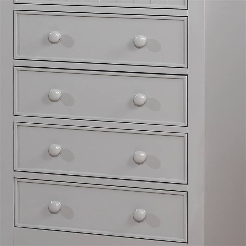 Gray Solid Wood 5-Drawer Chest V964325