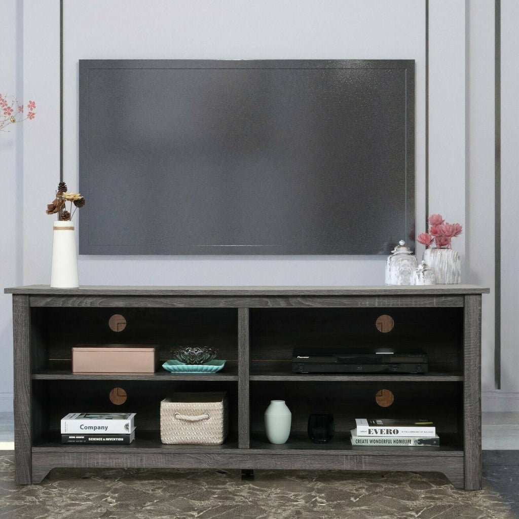 Grey Wooden TV Stand Media Console Storage Cabinet L730