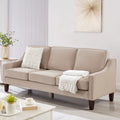 Taupe Velvet 3 Piece 3-Seat Sofa with Removable Cushions D759104