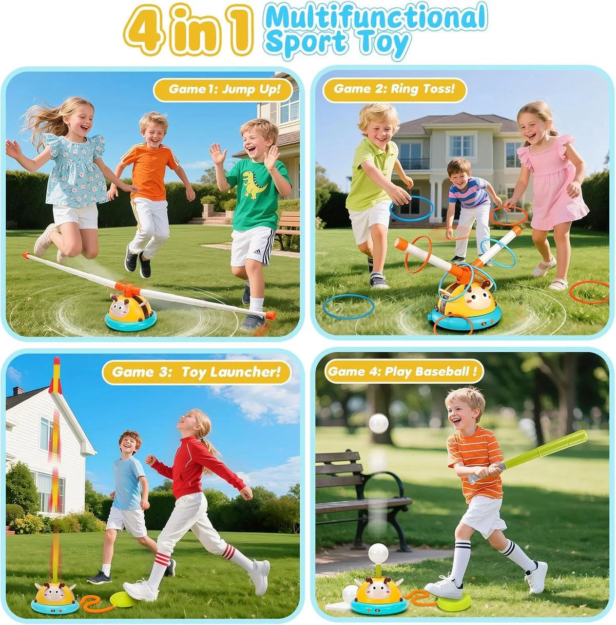 Outdoor Toy Toss Ring Baseball Game with Music X156213