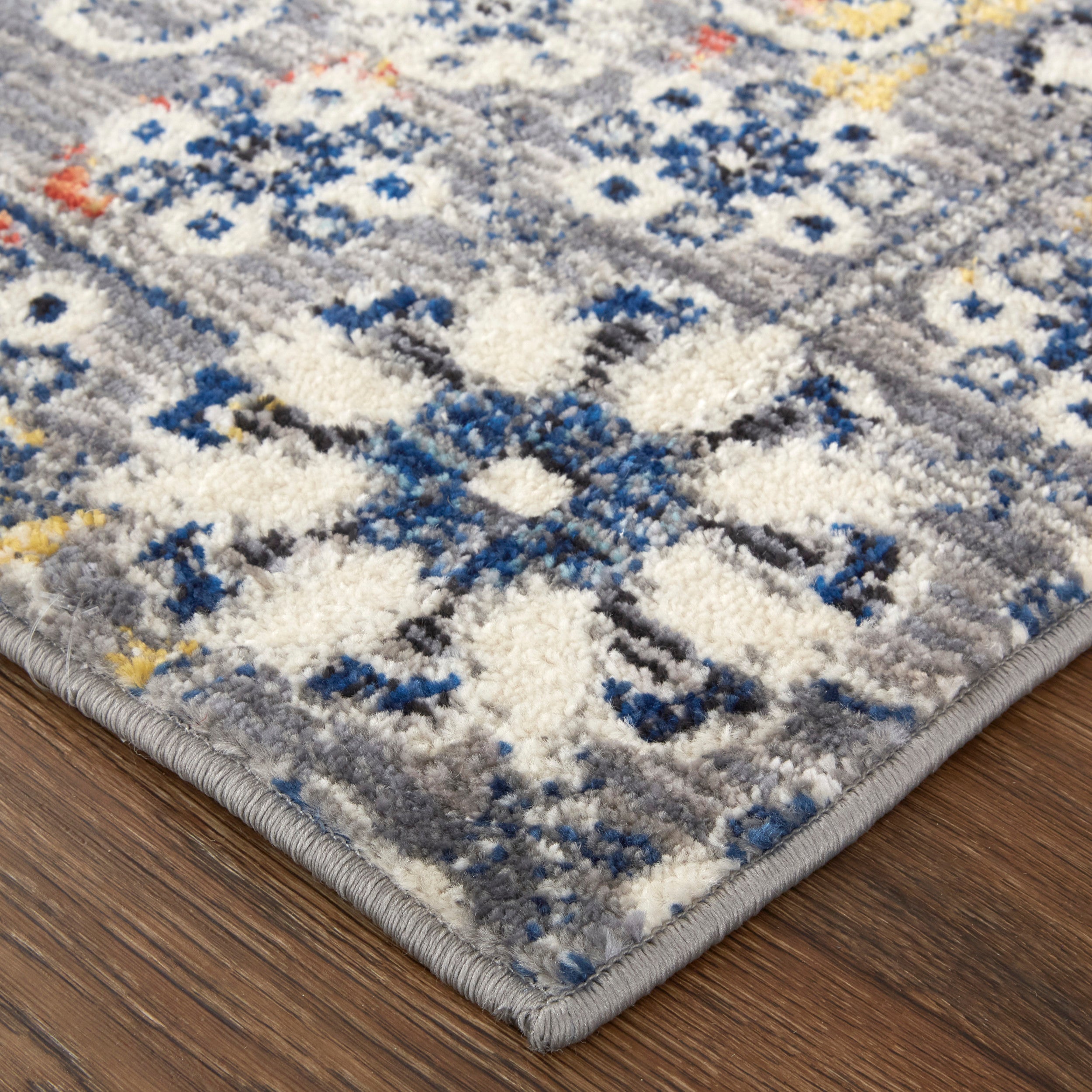 Ivory/Gray/Blue 6'-7" x 9'-6" Area Rug M7128