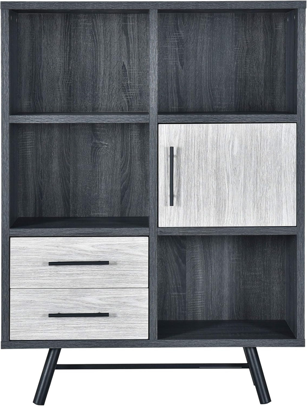 Sonoma Oak Gray Oak Black 6 Shelf Cabinet C6380