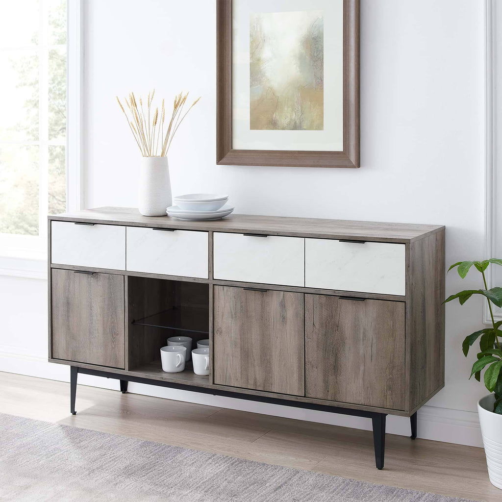Faux White Marble 2 Drawer Sideboard K87891