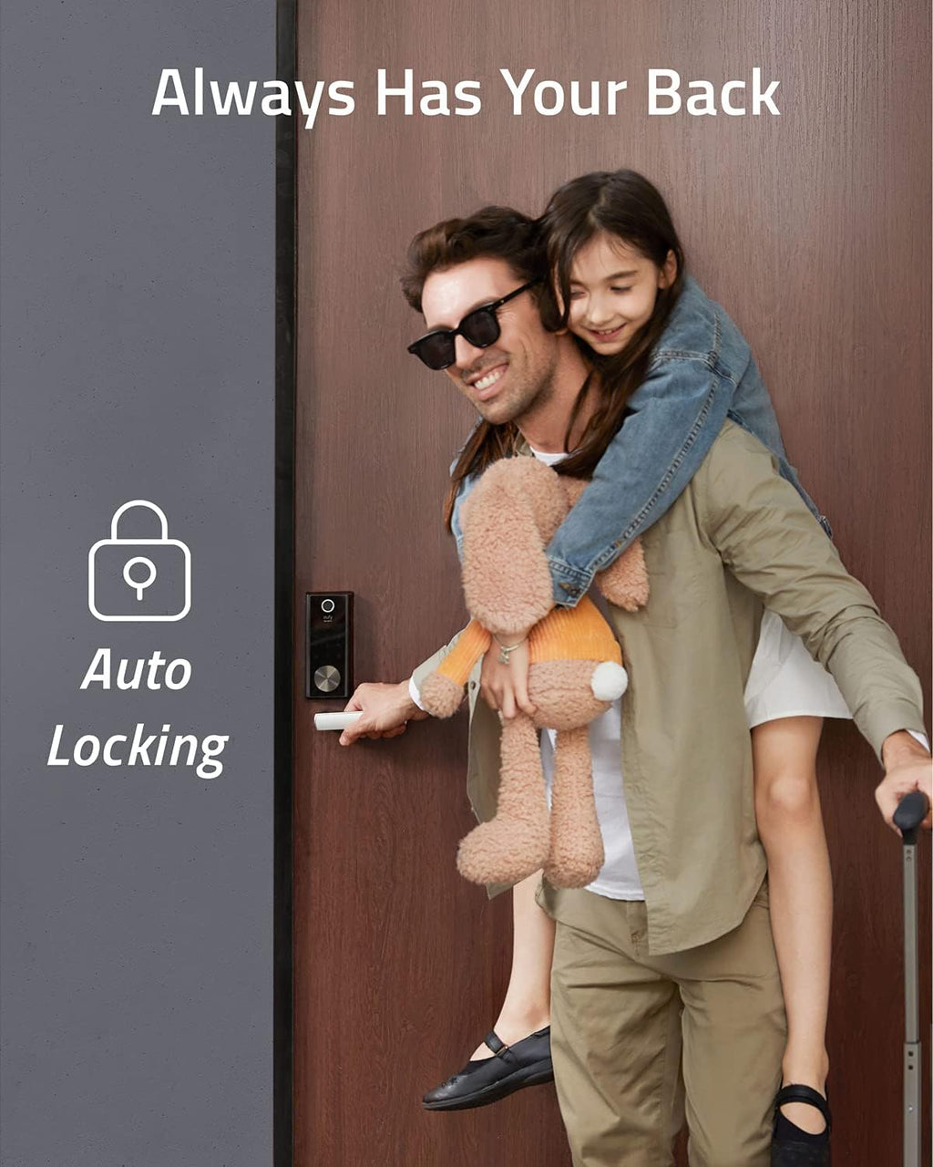 Smart Lock with Fingerprint Scanner and Touchscreen Keypad K543