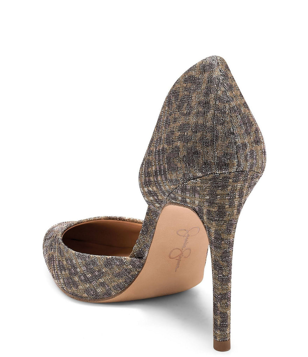 Metallic Leopard Print Pumps W232449