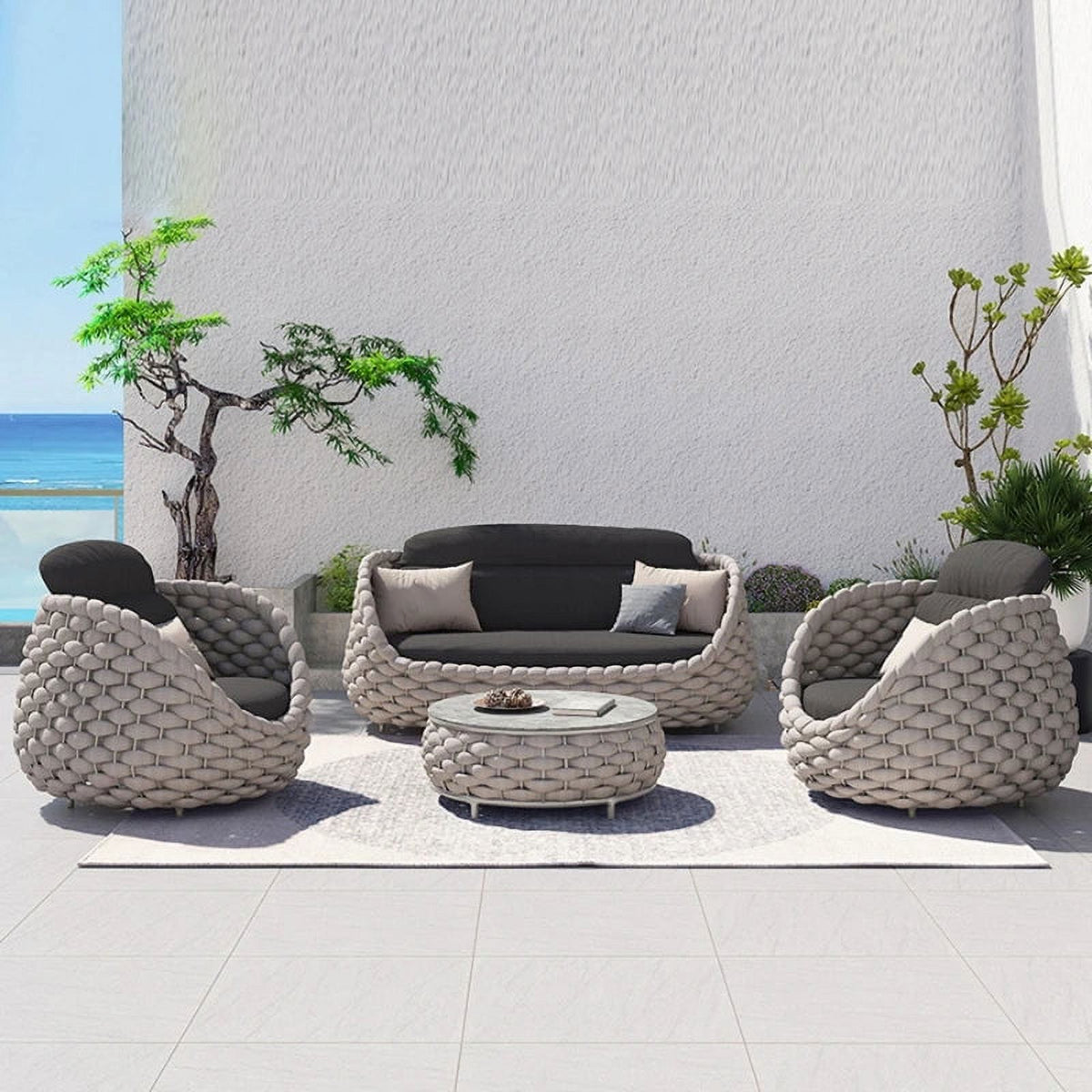 Rattan Woven Outdoor Sofa Coffee Table J999063