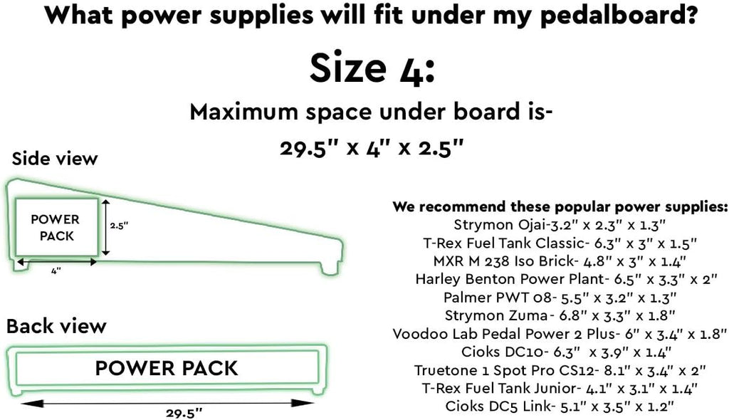 Extra Large 4 Pedalboard and Carry Case for Guitar Effects C385450