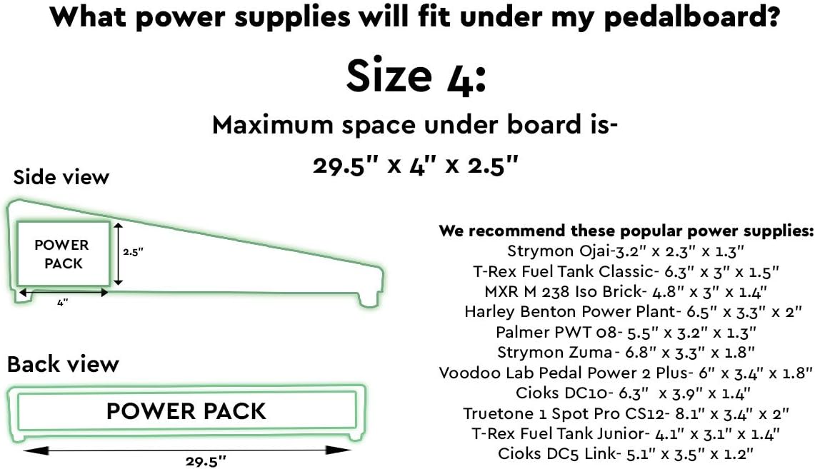 Extra Large 4 Pedalboard and Carry Case for Guitar Effects C385450