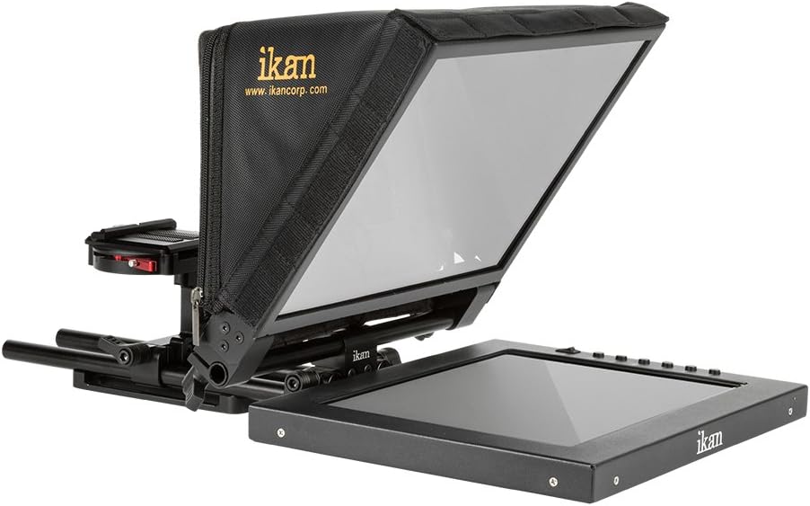12-inch Portable Teleprompter Kit with Adjustable Glass Frame - Black P56036