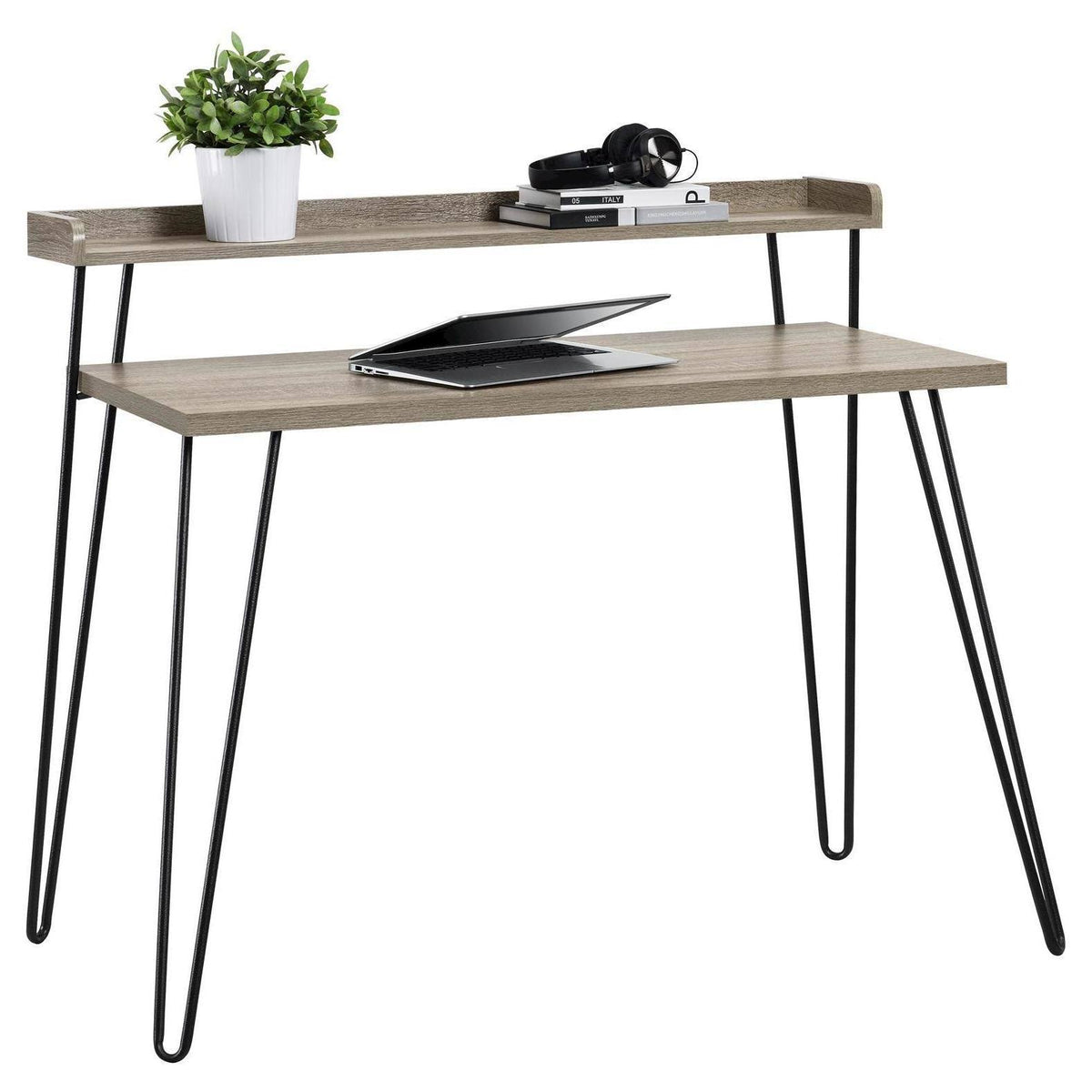 Retro Desk with Riser Sonoma Oak U9871